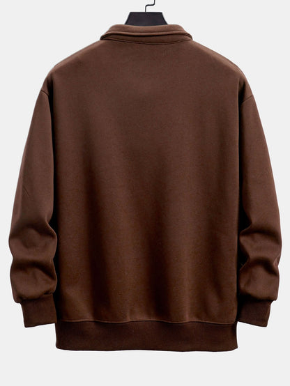 Comfortable Relaxed Fit Polo Neck Sweatshirt