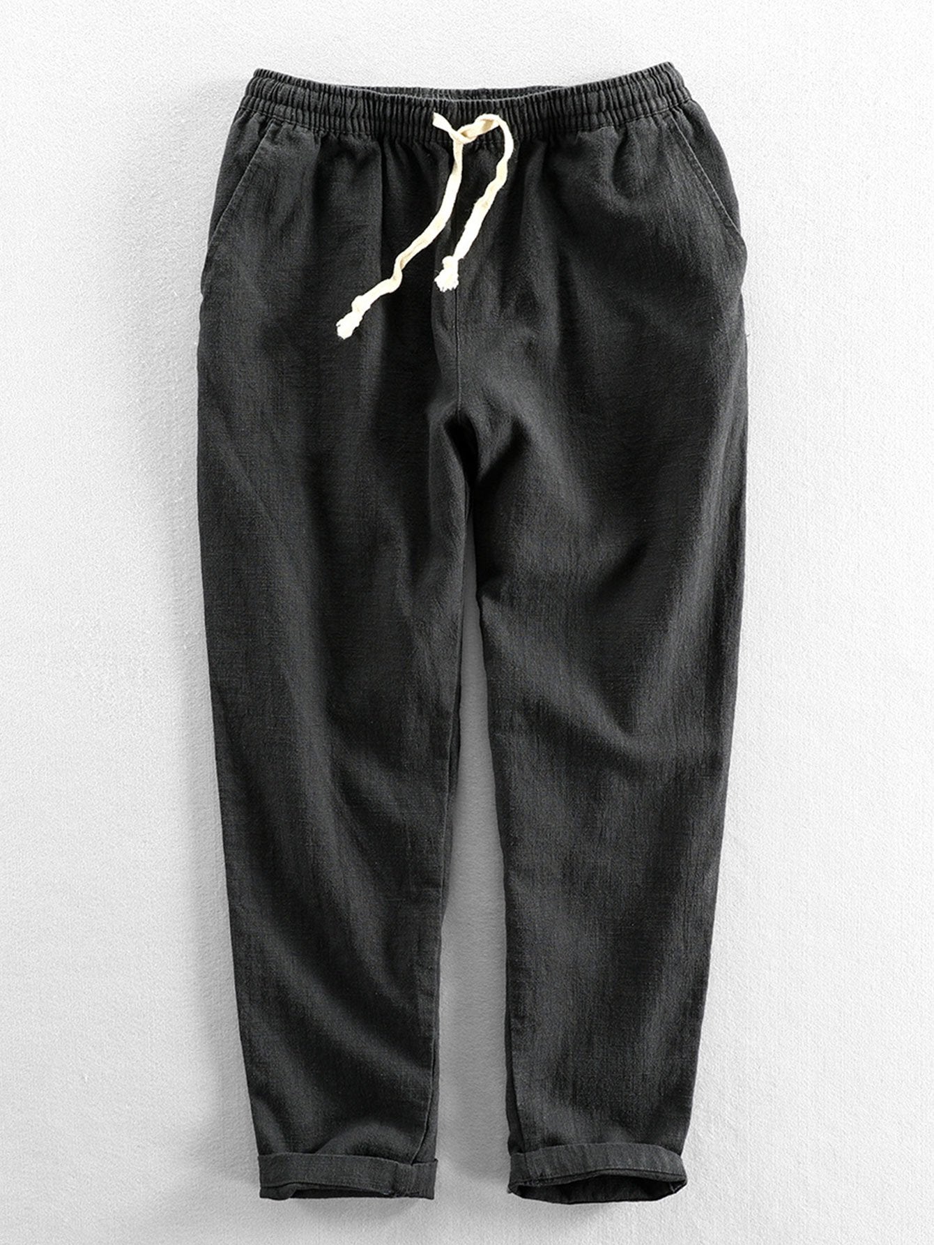 Cropped Pants in Linen-Cotton Blend