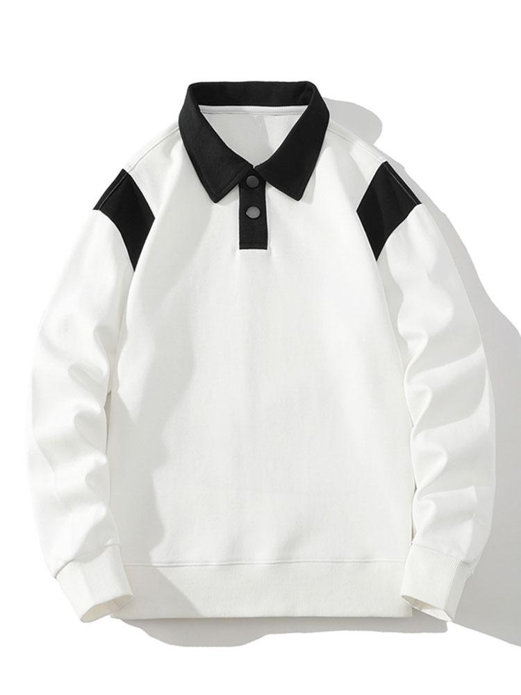 Two-Tone Polo Sweatshirt