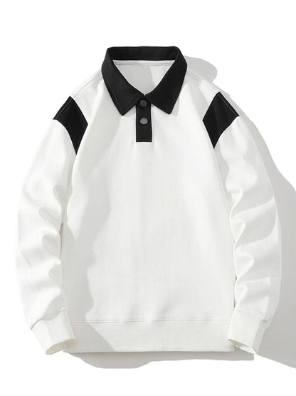 Two-Tone Polo Sweatshirt