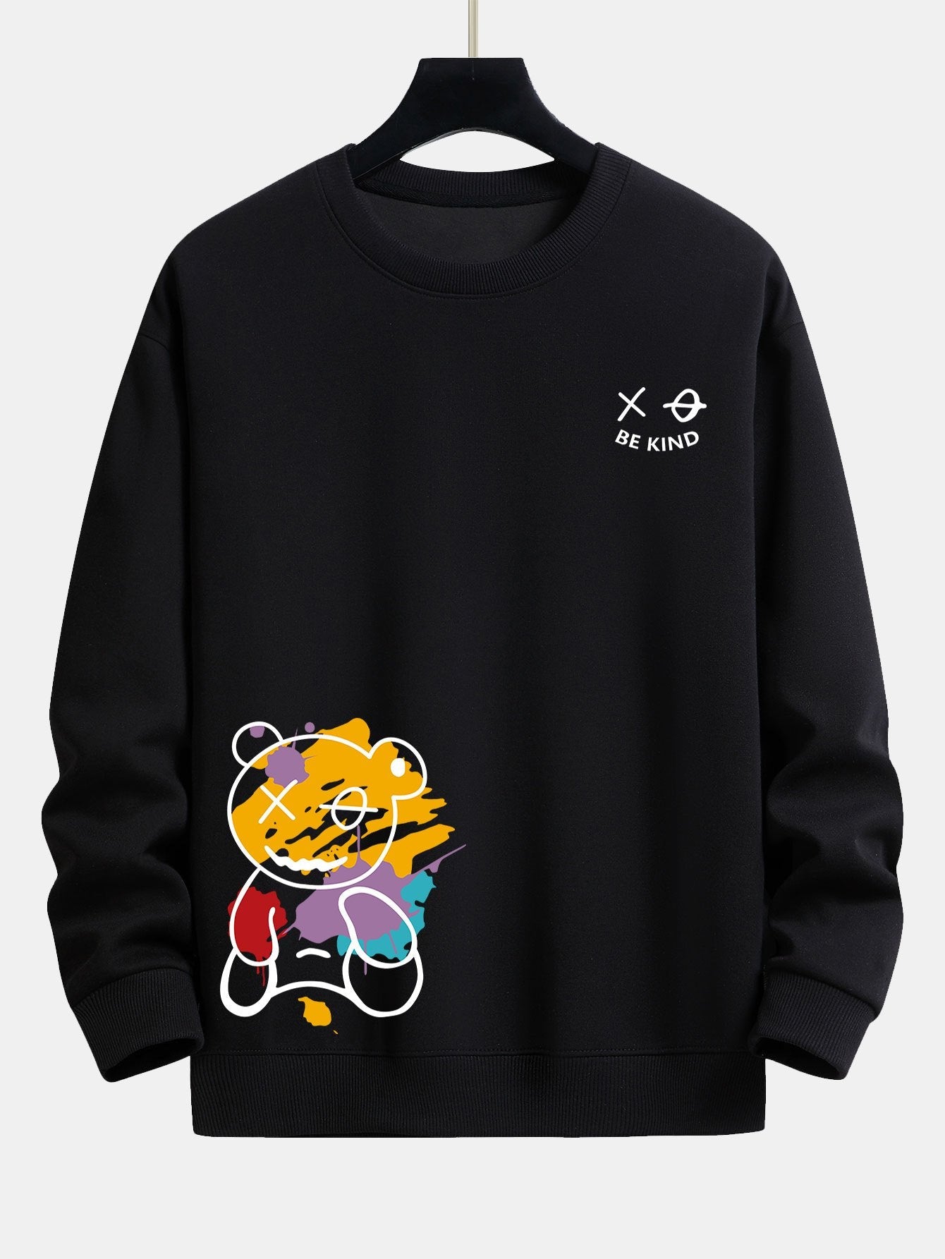 Relaxed Fit Sweatshirt with Graffiti Bear Design