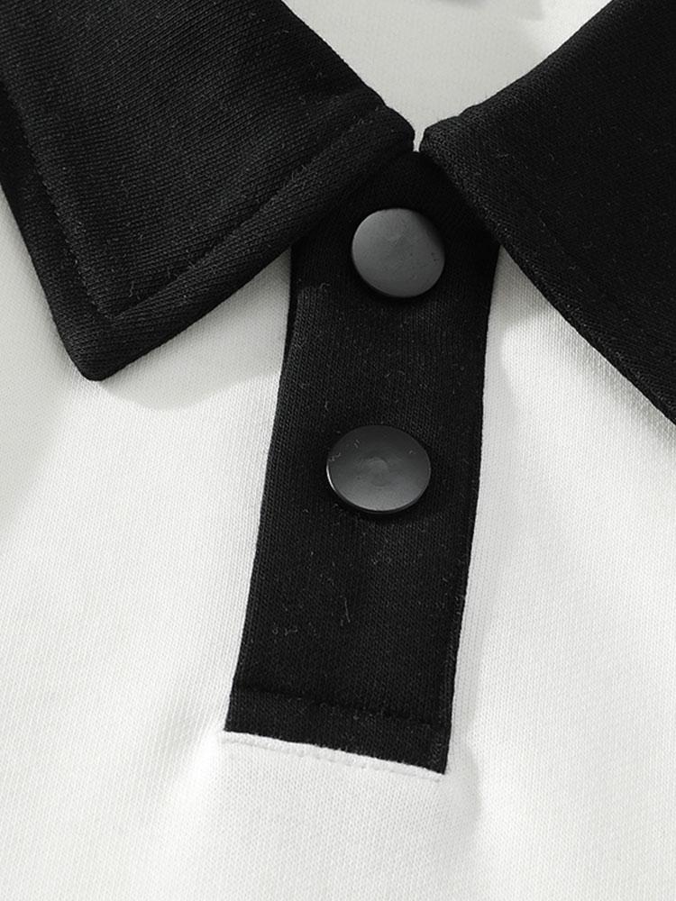 Two-Tone Polo Sweatshirt