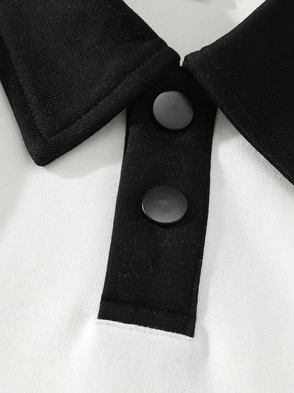 Two-Tone Polo Sweatshirt