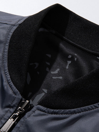 Reversible Bomber Jacket with NASA Embroidered Patch