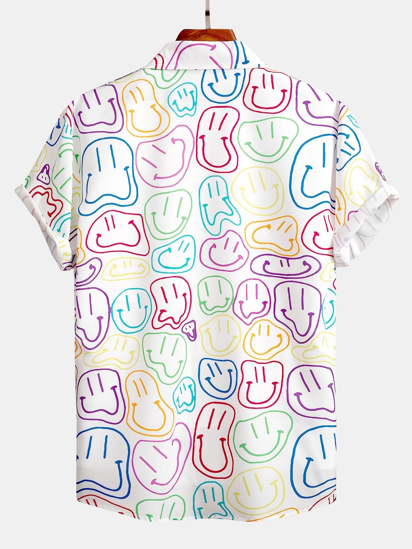 Vibrant Smiley Face Button-Up Shirt