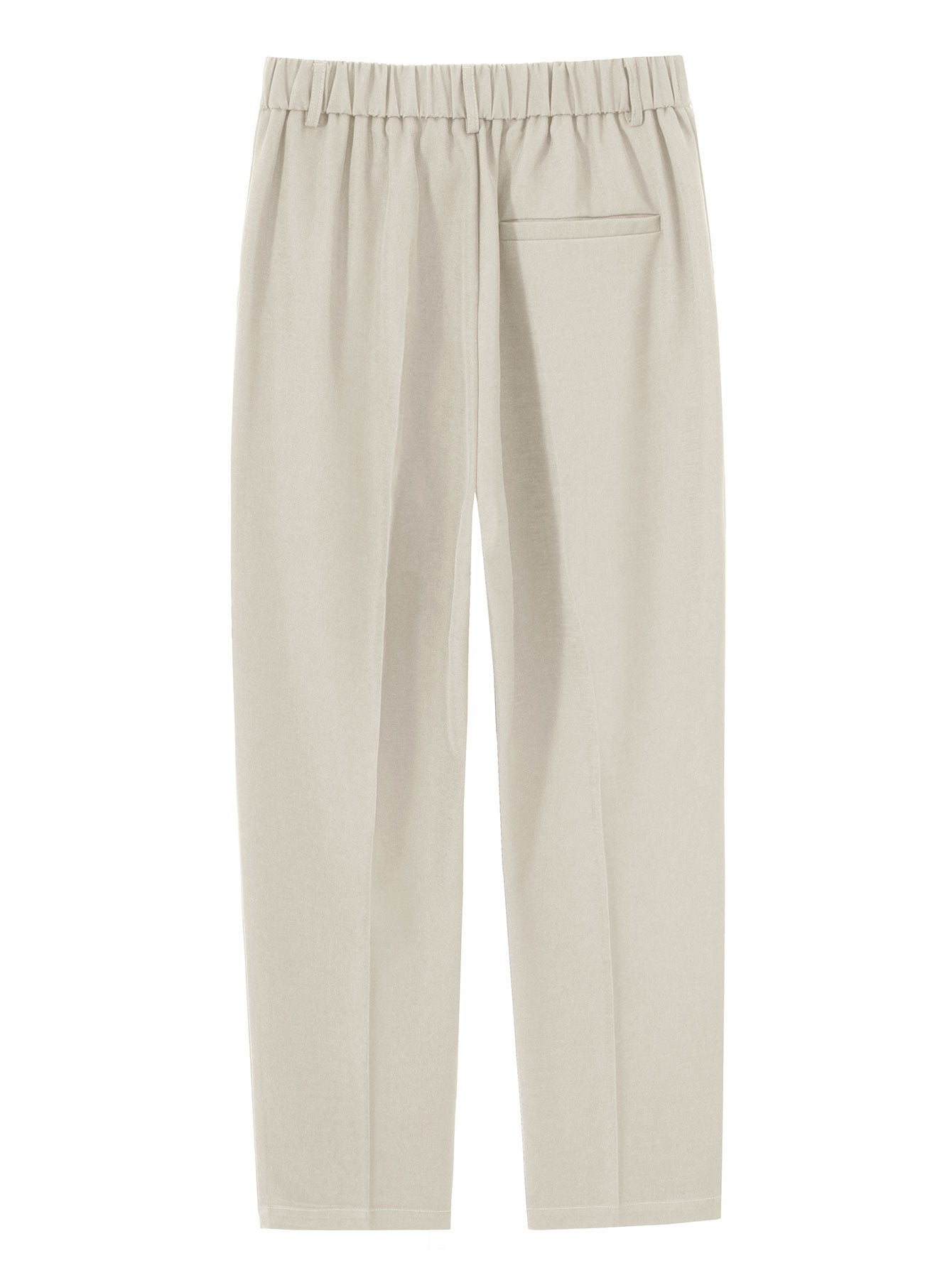 Comfortable Elastic Waist Straight-Leg Pants