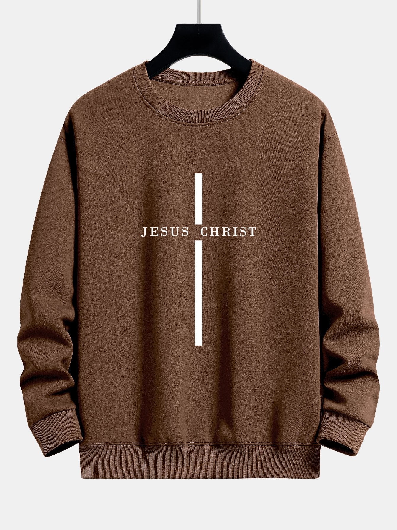 Relaxed Fit Sweatshirt with Jesus Christ Stripe Design