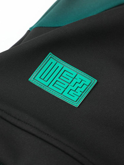 Color Blocked Patchwork Hoodie