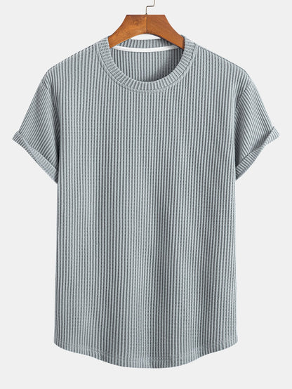 Waffle Knit Arc Hem Tee