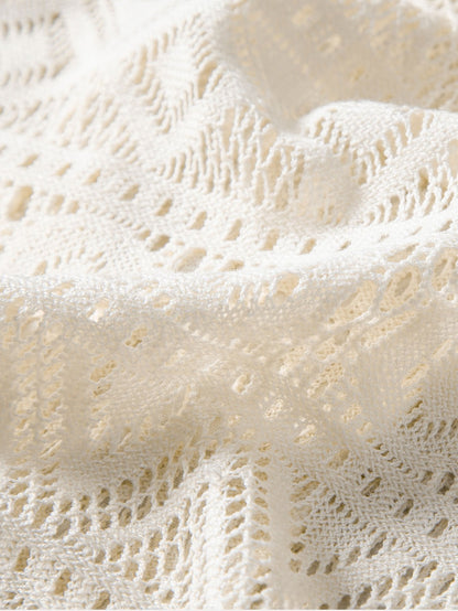 Short Sleeve Cuban Shirt with Geometric Texture