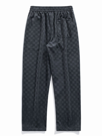 Plaid Straight Leg Trousers