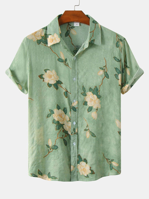 Floral Pattern Button-Up Shirt