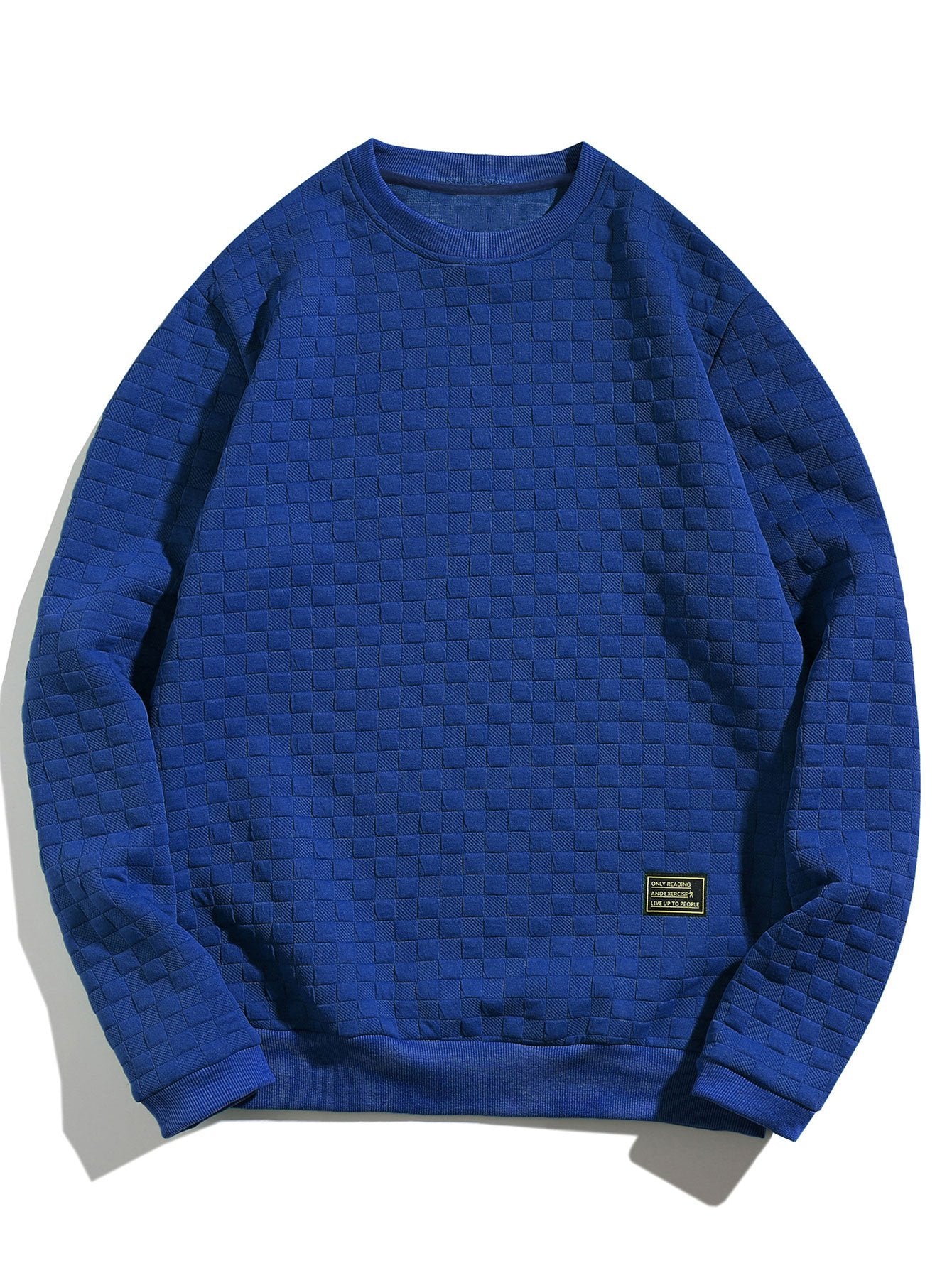 Jacquard Sweatshirt with Checkerboard Design