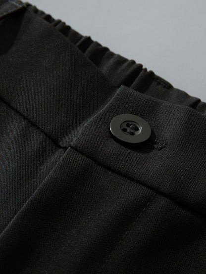 Comfortable Elastic Waist Straight-Leg Pants