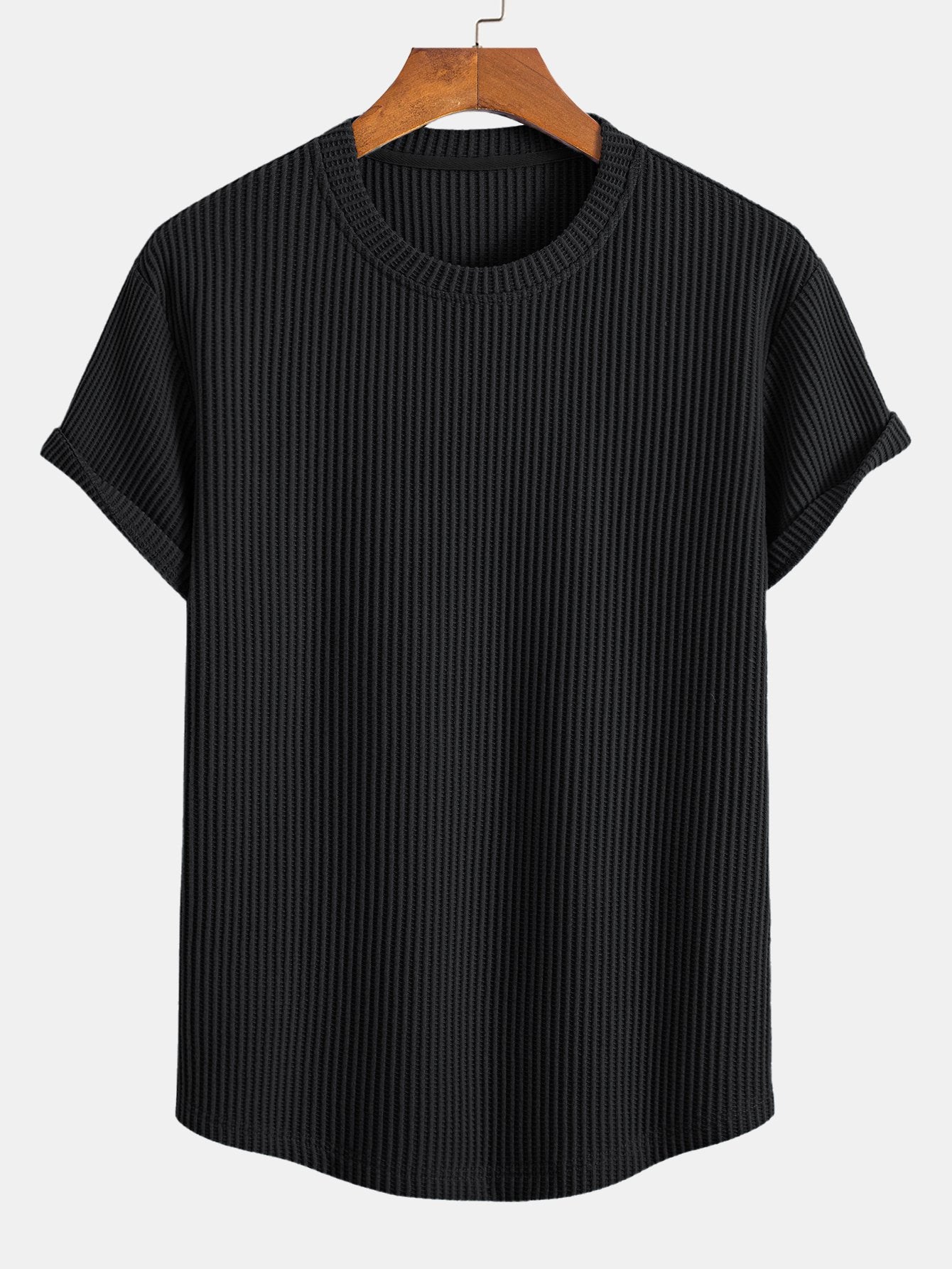 Waffle Knit Arc Hem Tee