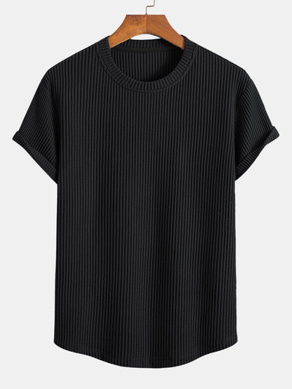 Waffle Knit Arc Hem Tee