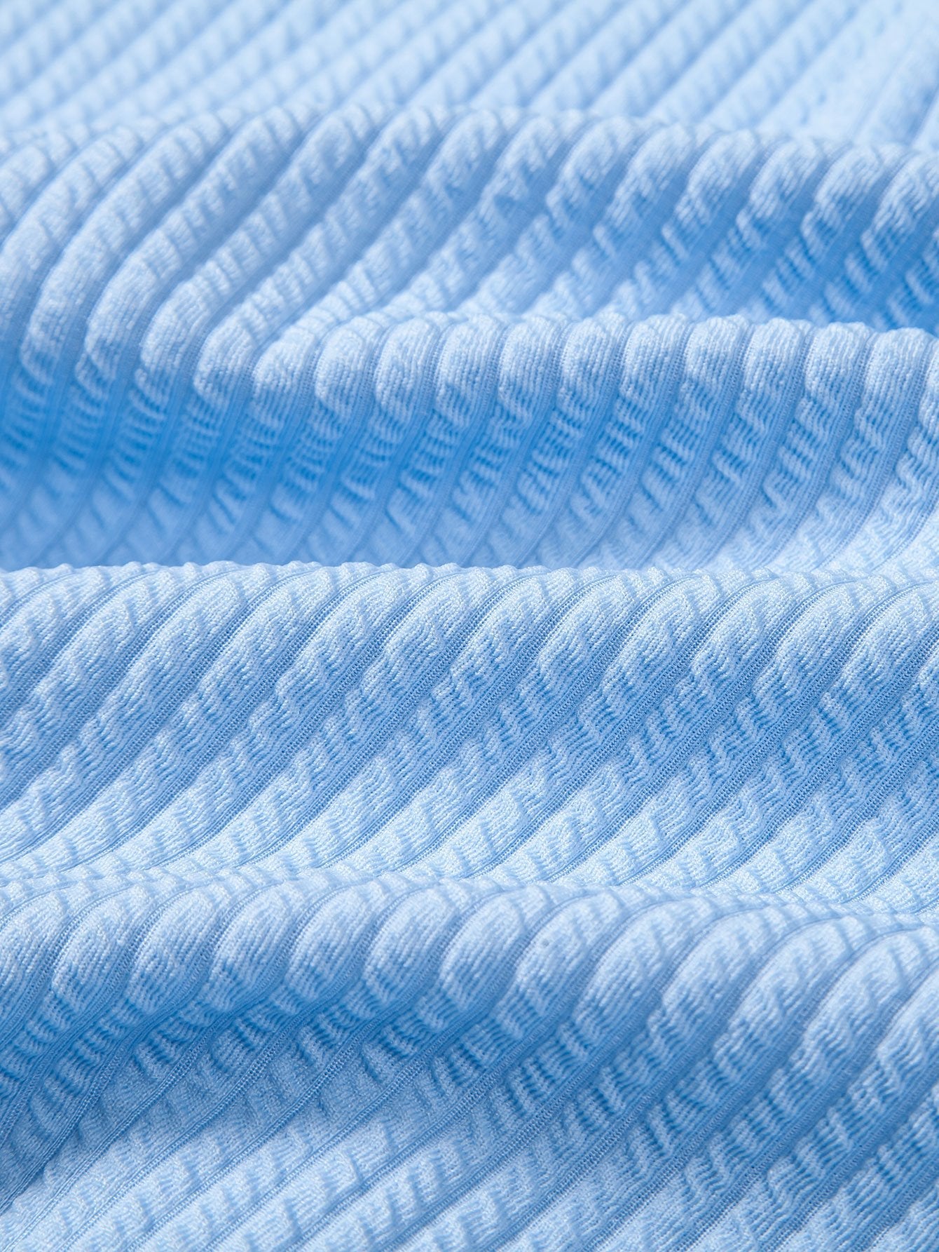 Ribbed Stand Collar Shirt with Long Sleeves and Muscle Fit