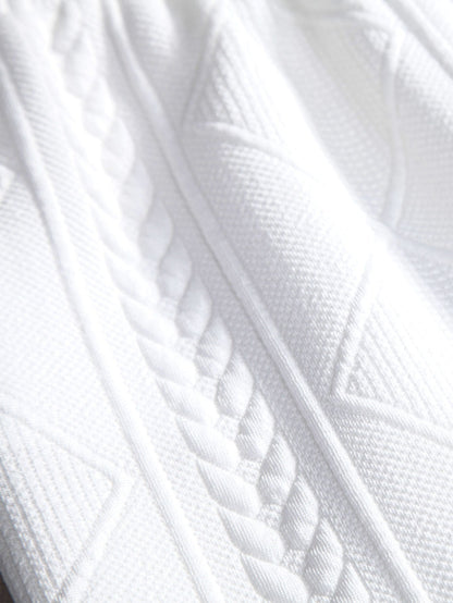 Geometric Patterned Drawstring Shorts