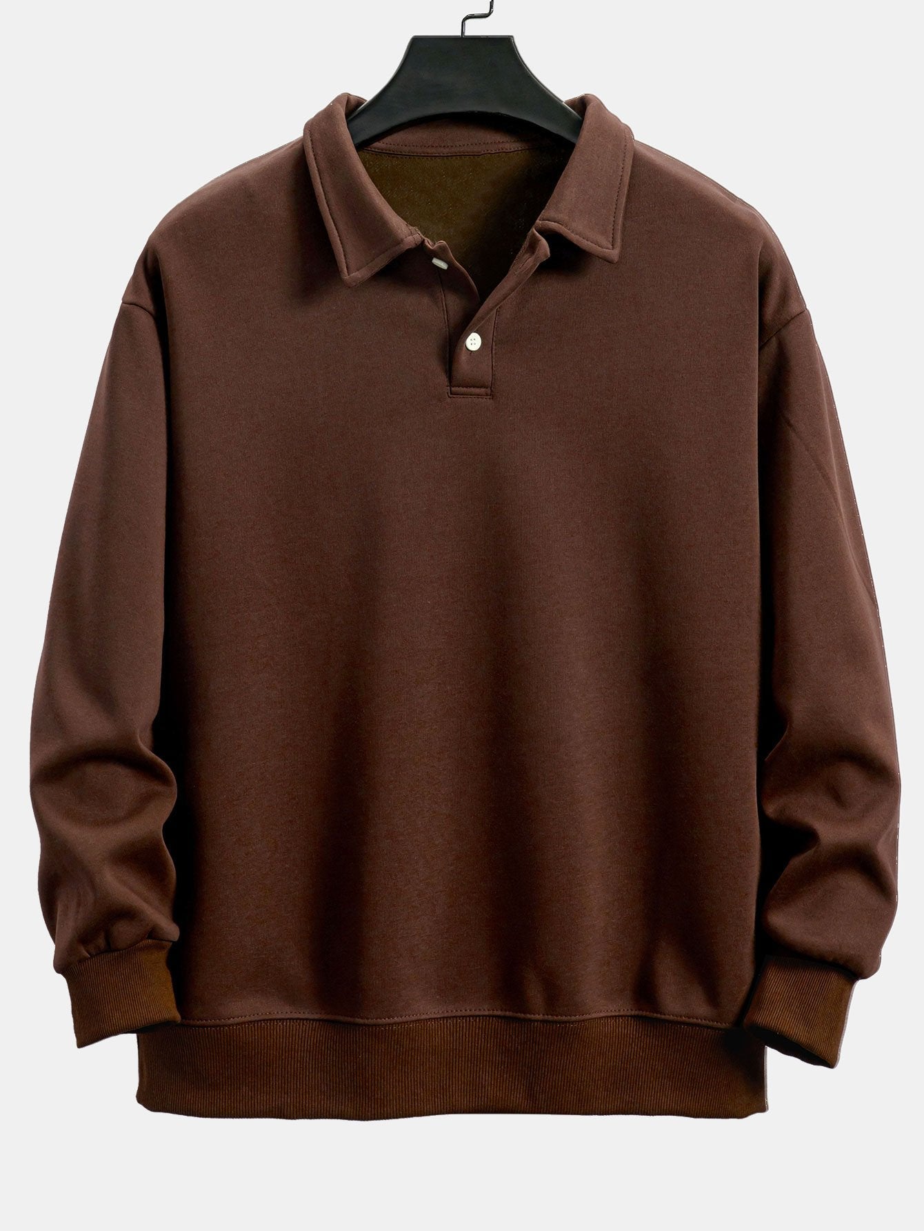 Comfortable Relaxed Fit Polo Neck Sweatshirt