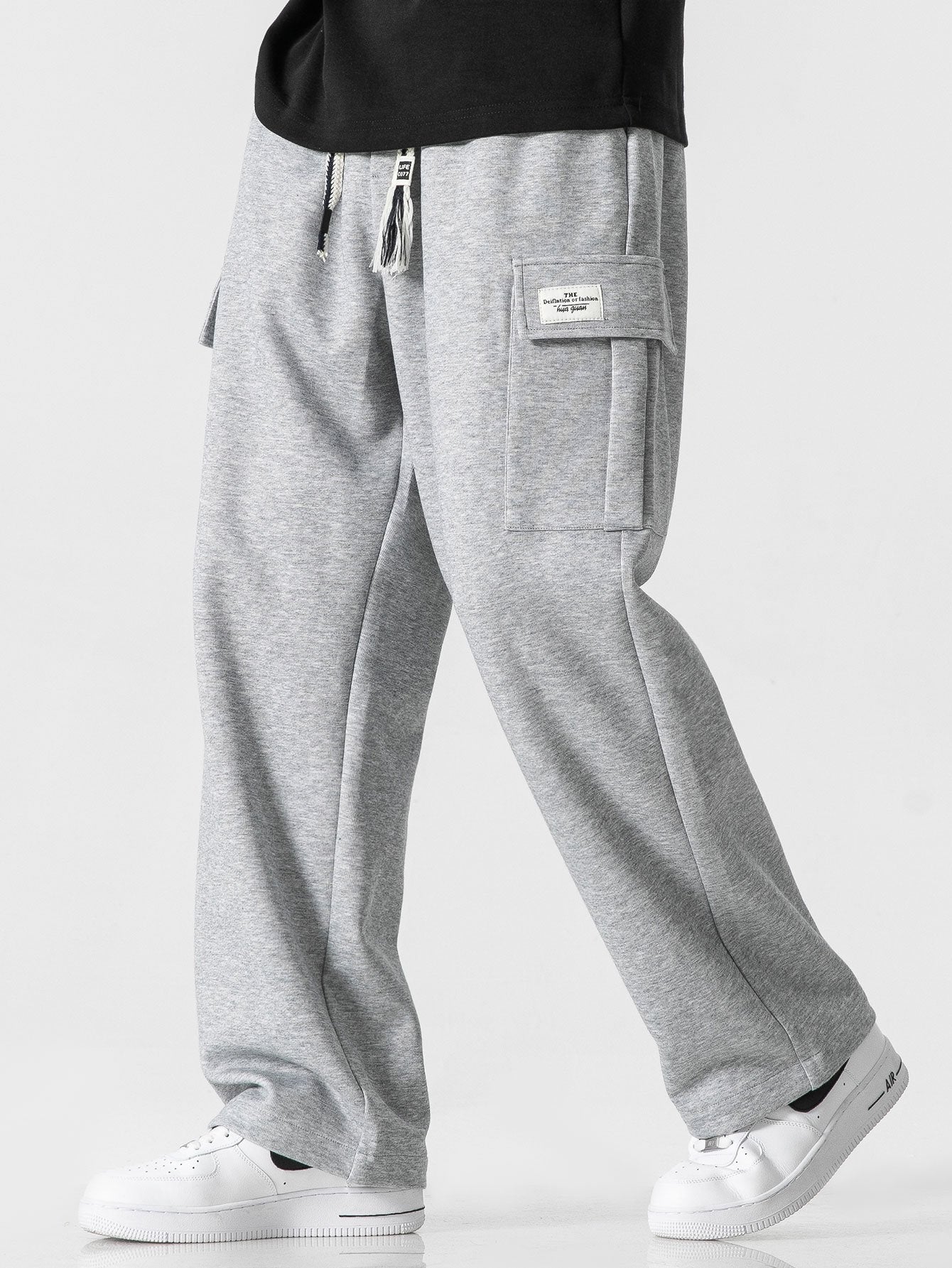 Comfortable Straight-Leg Jersey Cargo Pants