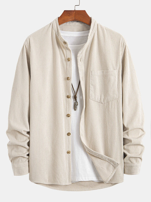 Stand Collar Corduroy Shirt