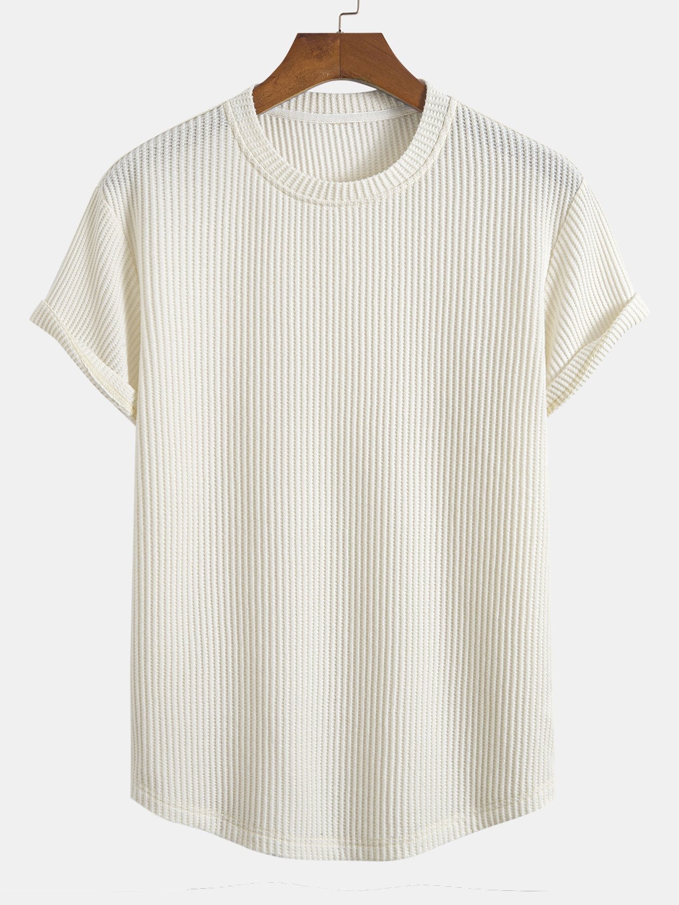 Waffle Knit Arc Hem Tee