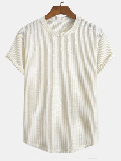 Waffle Knit Arc Hem Tee