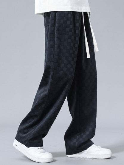 Plaid Straight Leg Trousers