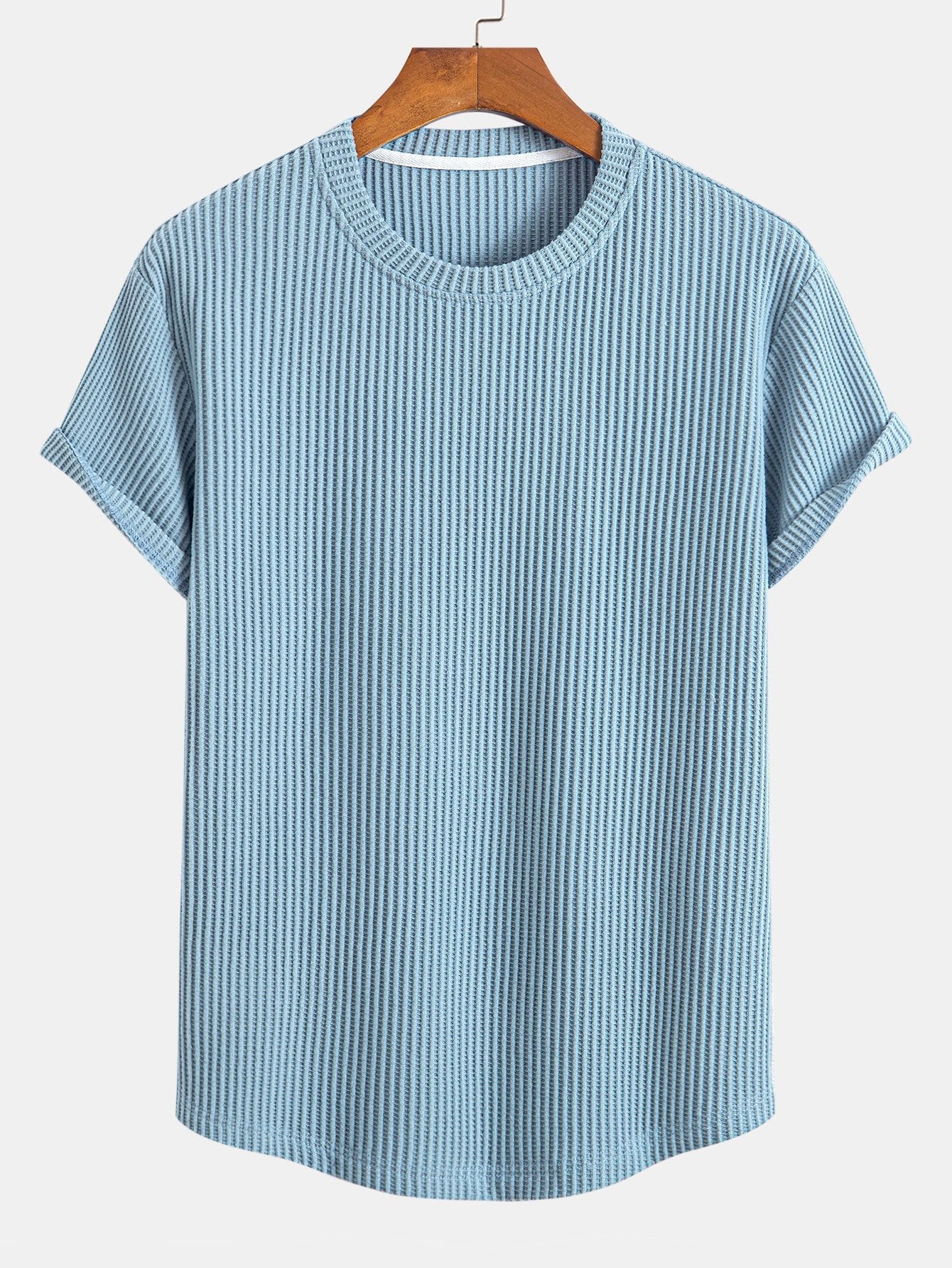 Waffle Knit Arc Hem Tee