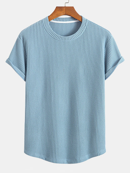 Waffle Knit Arc Hem Tee