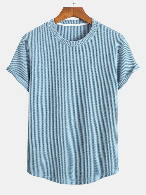 Waffle Knit Arc Hem Tee