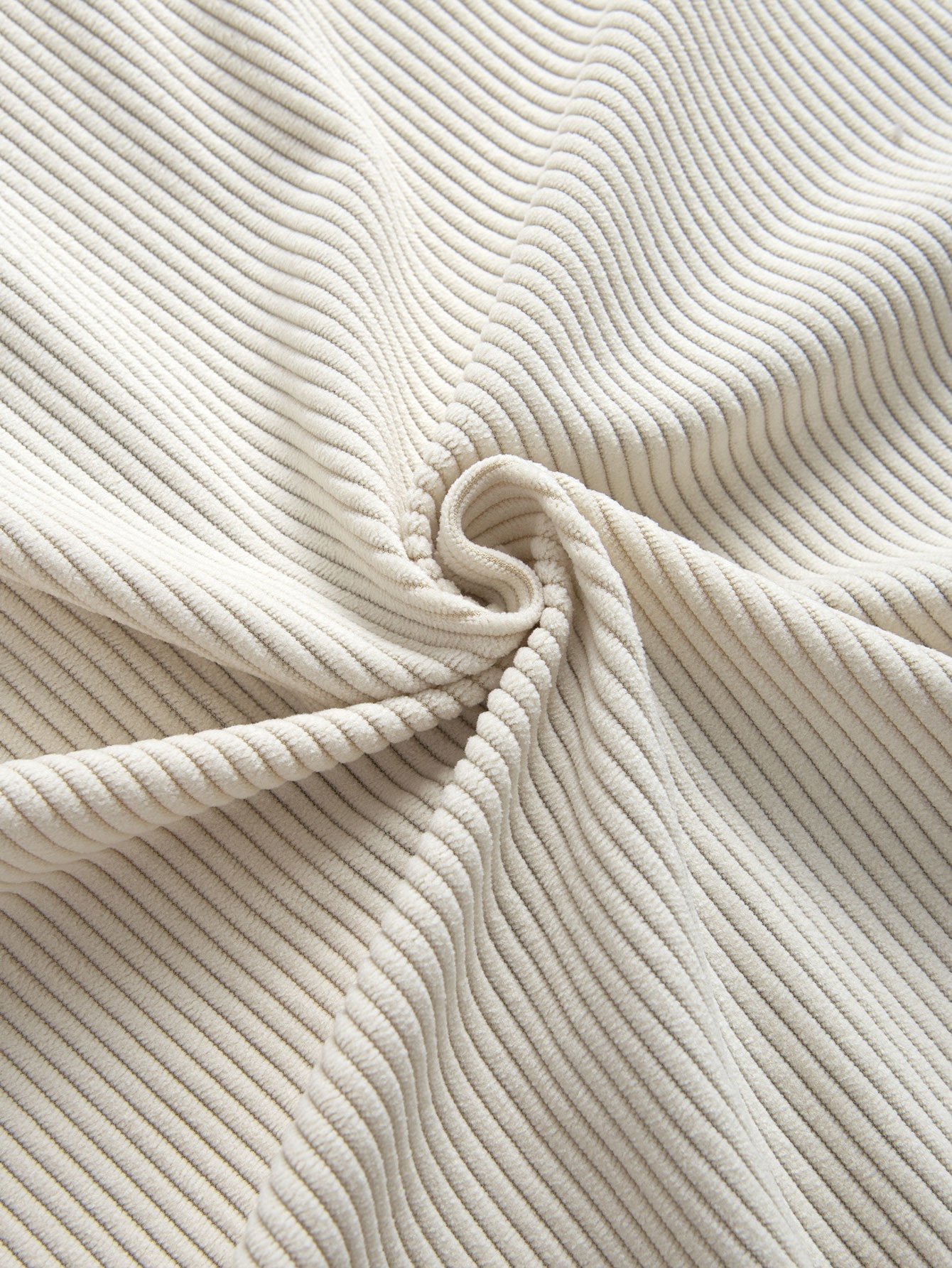 Corduroy Cuban Collar Shirt with Long Sleeves