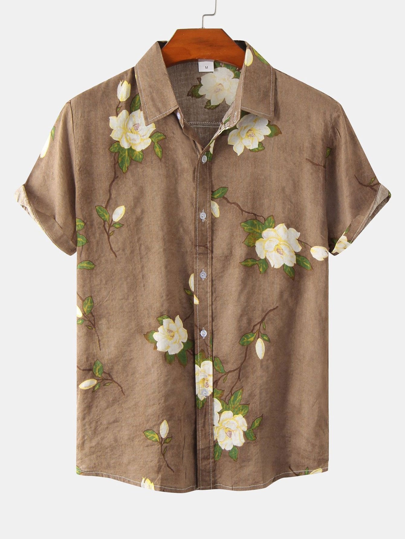 Floral Pattern Button-Up Shirt