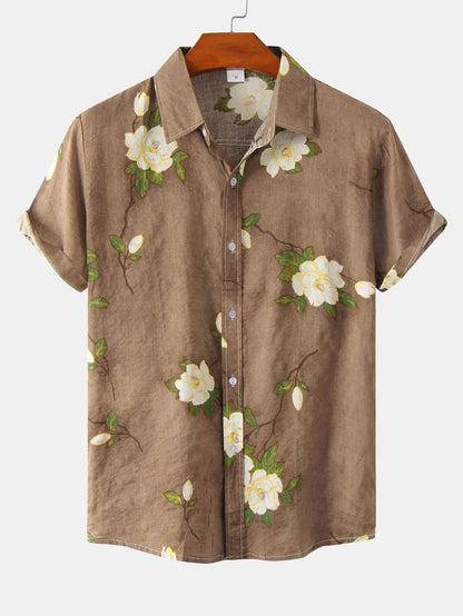 Floral Pattern Button-Up Shirt
