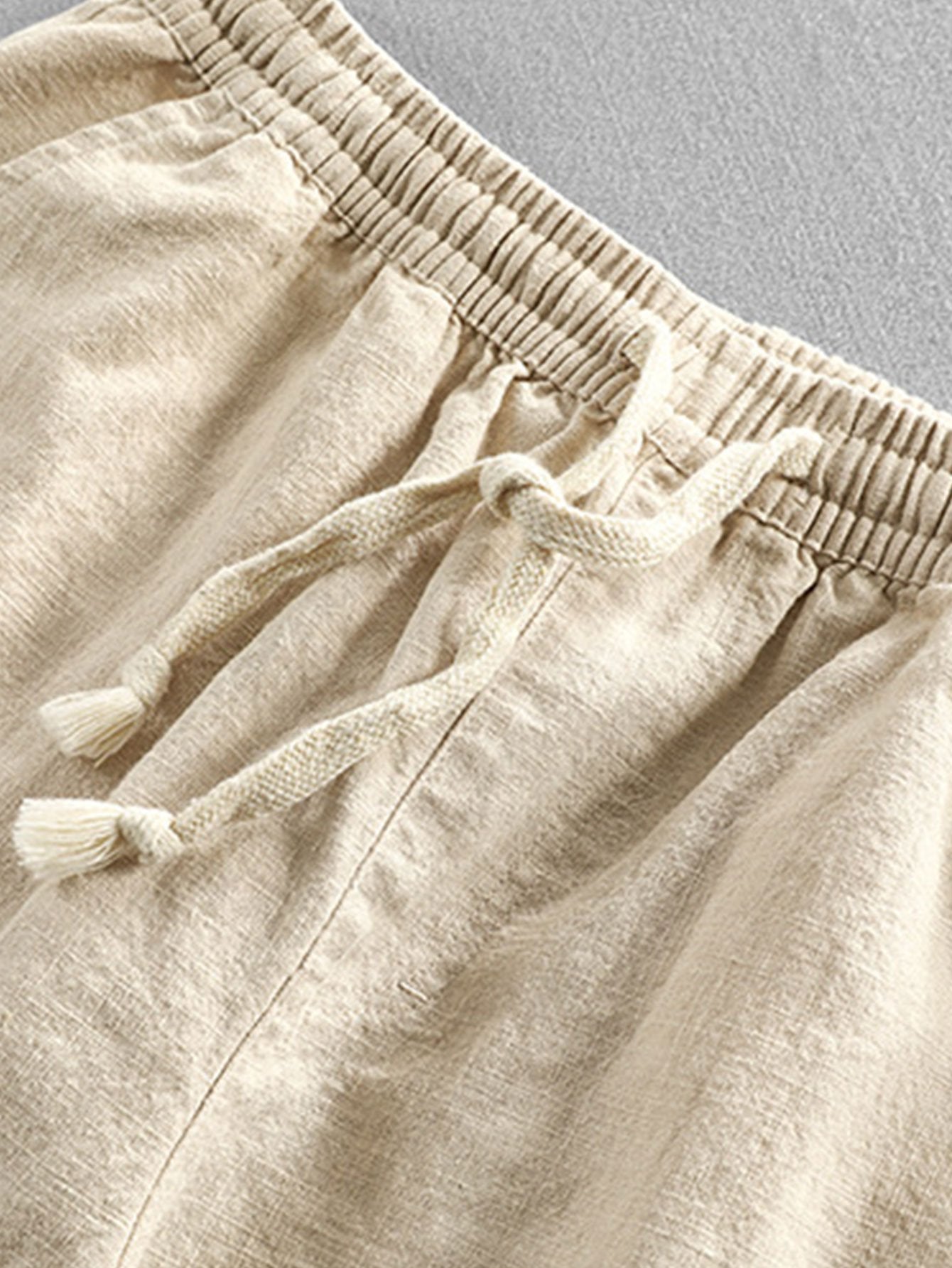 Cropped Pants in Linen-Cotton Blend