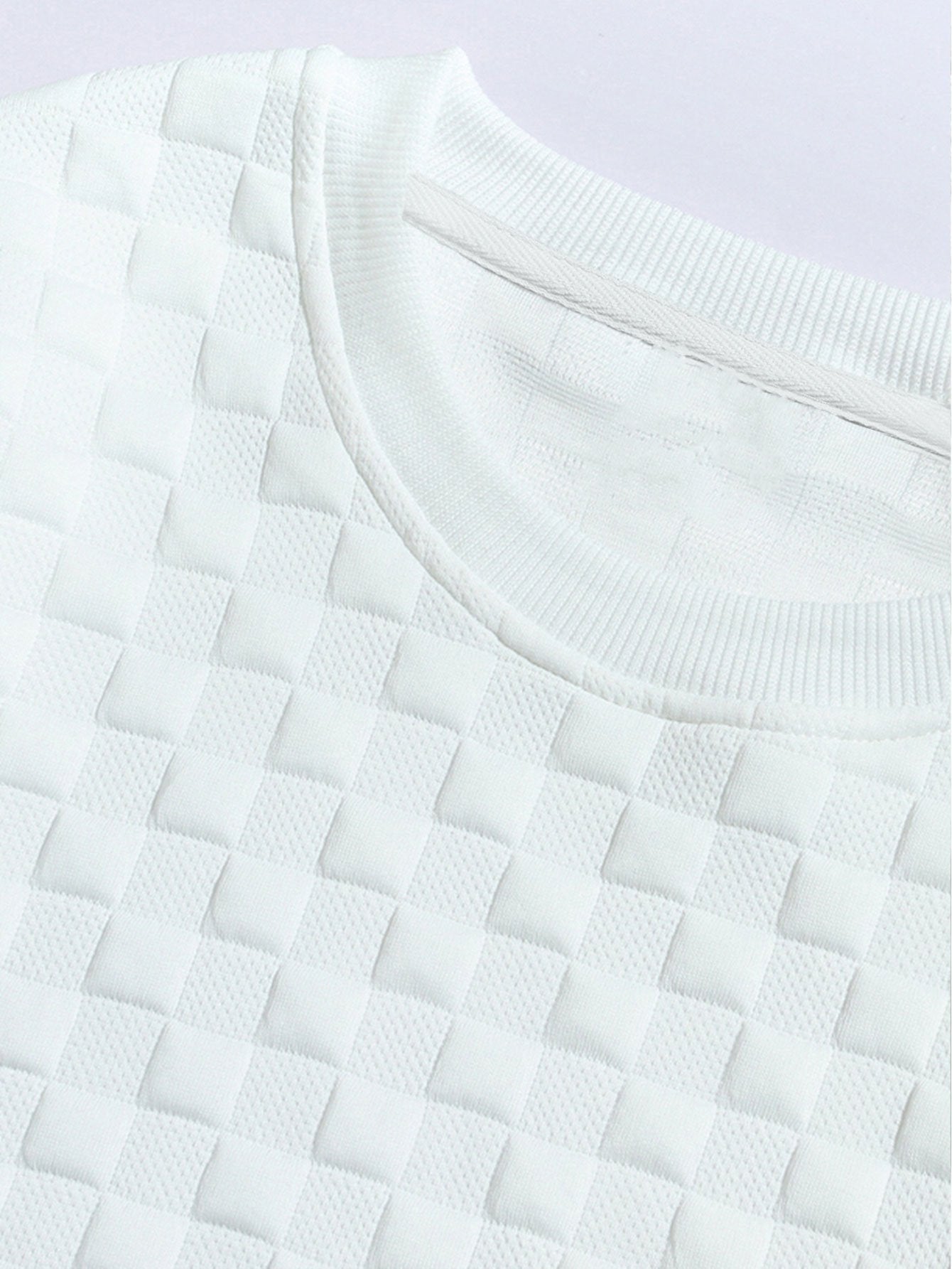Checkered Jacquard Pullover