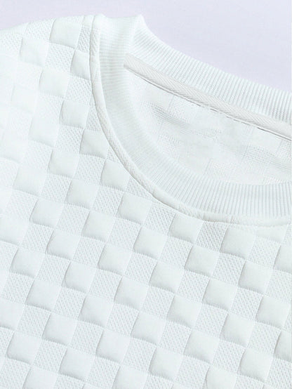 Checkered Jacquard Pullover