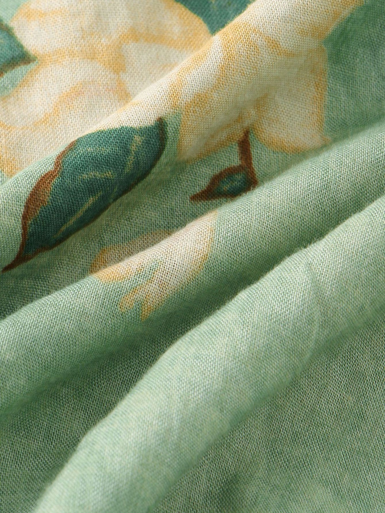 Floral Pattern Button-Up Shirt