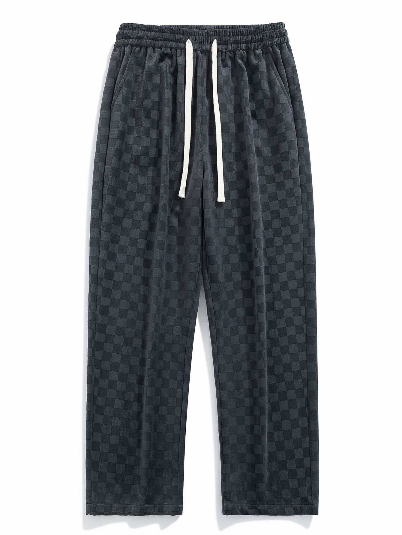 Plaid Straight Leg Trousers