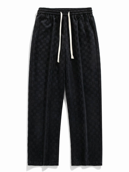 Plaid Straight Leg Trousers