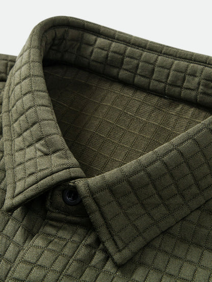 Waffle Knit Short Sleeve Shirt & Drawstring Jogger Pants Set