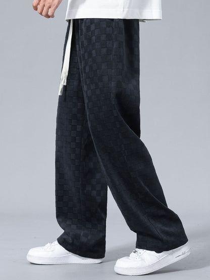 Plaid Straight Leg Trousers