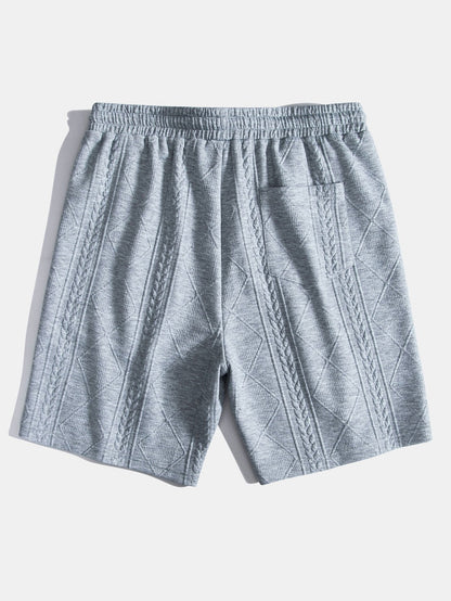 Geometric Patterned Drawstring Shorts