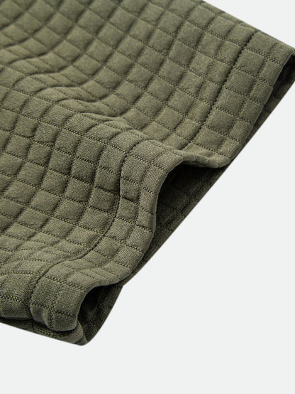 Waffle Knit Short Sleeve Shirt & Drawstring Jogger Pants Set