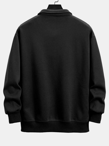 Comfortable Relaxed Fit Polo Neck Sweatshirt