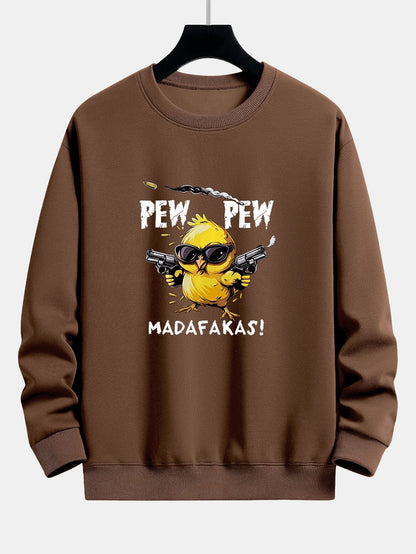 Chickens Gone Wild Relaxed Fit Sweatshirt - PEW PEW MADAFAKAS Design