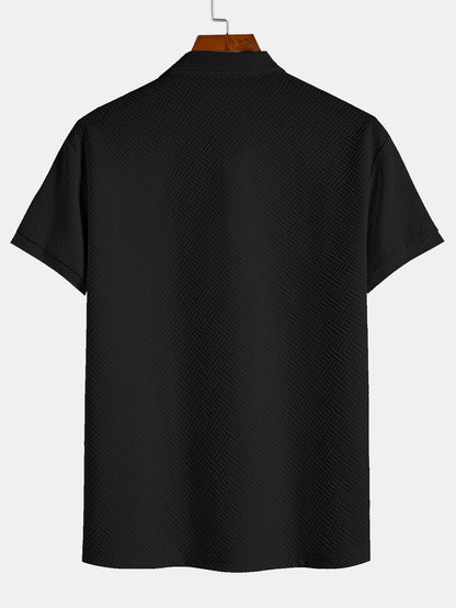Jacquard Striped Polo Shirt
