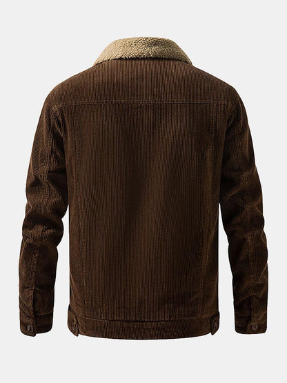 Teddy-Fleece Lined Cotton Corduroy Jacket