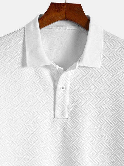 Jacquard Striped Polo Shirt