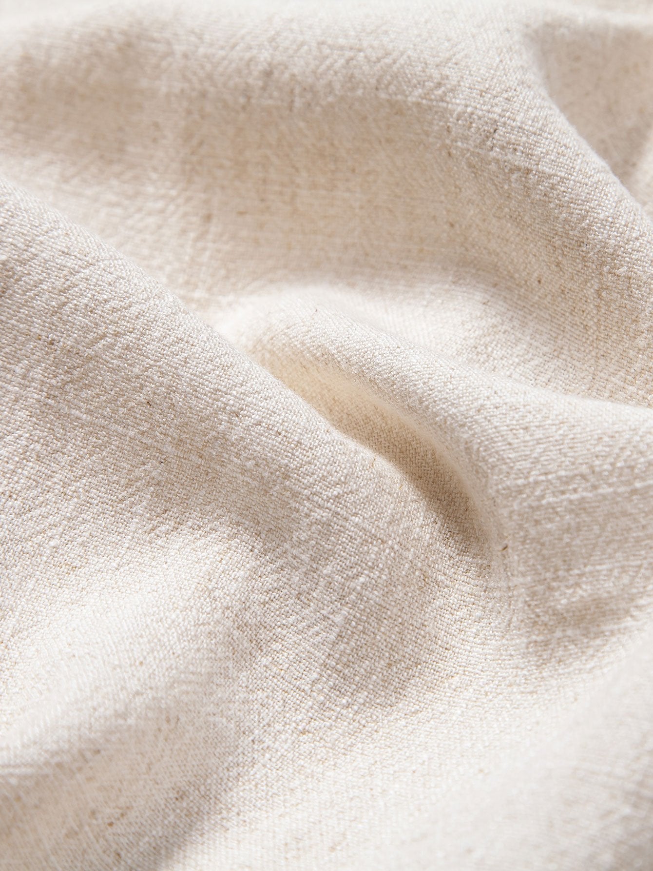 V-Neck Short Sleeve Linen-Rayon Blend Shirt